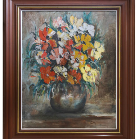 Etienne Siquin - Huile sur toile "Bouquet de fleurs" 1988