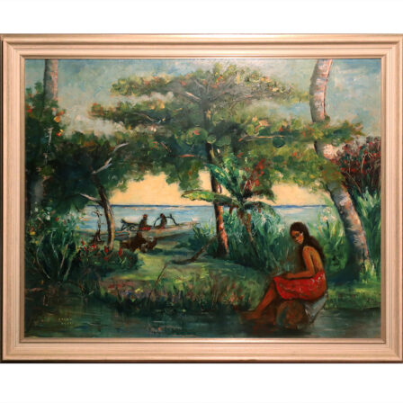 Henriette ROBIN - Huile sur toile de grande dimension, signée et datée