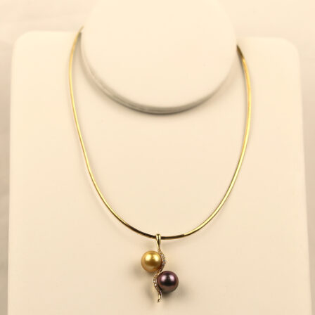 Collier or et diamants «Toi et Moi»