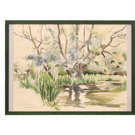 Christian DELOFFRE - Aquarelle signée et datée "Les trois saules" 1988