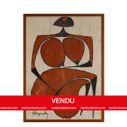 Philippe HIQUILY - Original signé sur Tapa, période "retour de Tahiti"