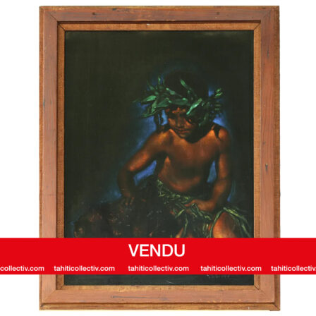 Edgar LEETEG - Peinture sur velours noir signée 1940 - 1950