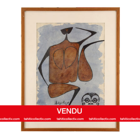 Philippe HIQUILY - Aquarelle signée, période "retour de Tahiti"