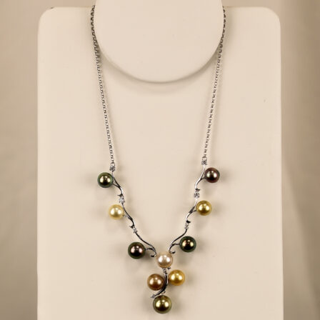 Collier création unique argent et zircons