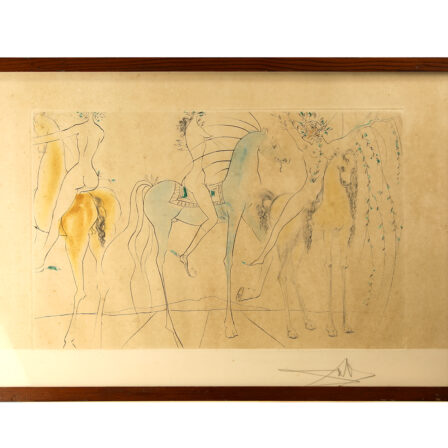 Salvador DALI - "les cavaliers", litho. signée et numérotée