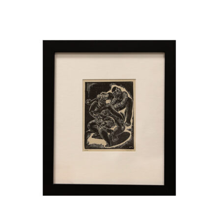 Wolfgang Wolff - Gravure sur bois signée, la danse tahitienne