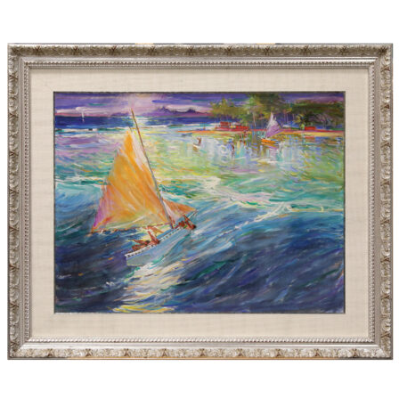 Guy HUZE (Attribué à ) - "Scène de navigation" Tahiti
