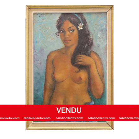 Henriette ROBIN - Huile sur panneau, "Vahine NINAMU" 1965