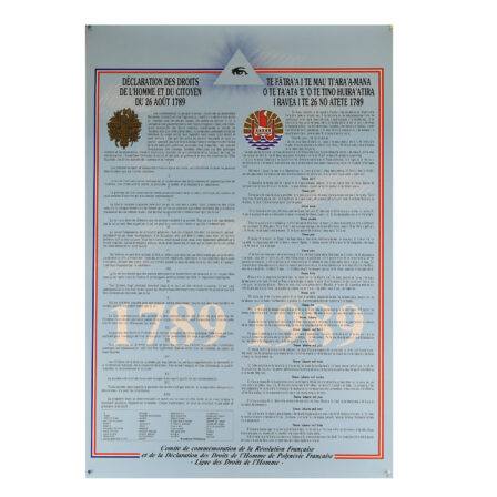 Affiche déclaration des droits de l'homme en Français et tahitien 2