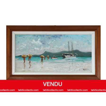 Daniel GOUZIEN - Huile sur toile signée "Potii Raiatea" 1996
