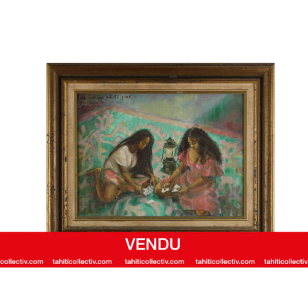 Jean SHELSHER - Acrylique sur panneau "Vahine hauti pre" signée et datée 1996