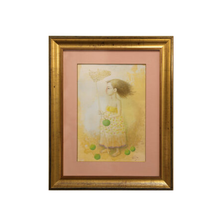 Jean-Charles BOULOC - Aquarelle originale signée "Cueillette de Uru"