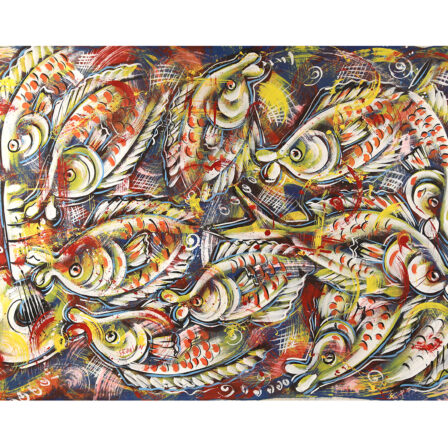 Art naïf des Antilles 2 - Huile sur toile signée