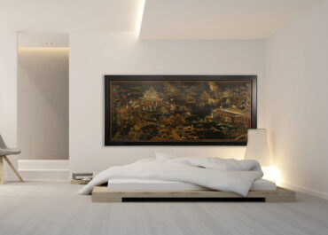 bedroom and living area in hotel or apartment - Interior design - 3D Rendering