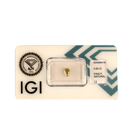 Diamant nu - 0,52 ct, taillé poire, certifié GIE