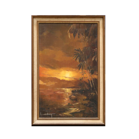 Pierre LACOUTURE - Huile sur toile "Coucher de soleil"
