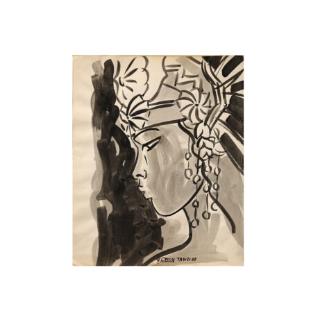 Henri CROCQ - Aquarelle sur papier signée et datée 1988 à Tahiti