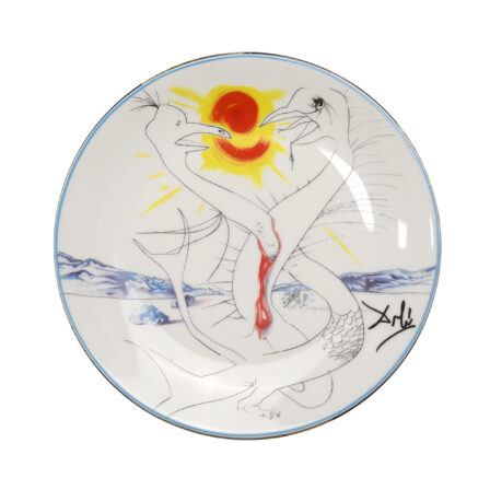 SALVADOR DALI - Lot de 6 assiettes en porcelaine de Limoges "La conquête du Cosmos"