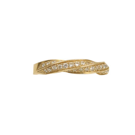 z_ Bague multi brins entrelacés avec diamants