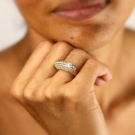 Bague "Arche" en diamants et or jaune 18 K