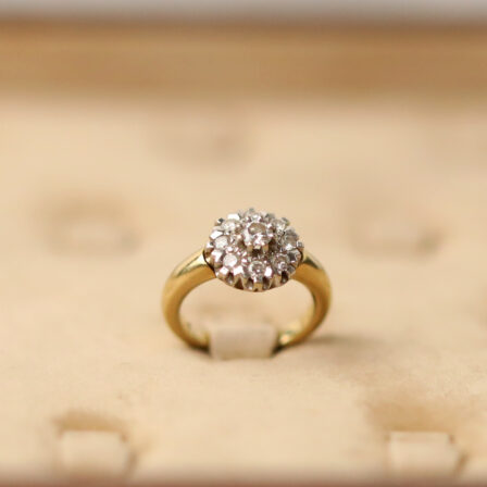 Bague grappe de diamant