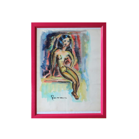 Rene GRANDIDIER - Aquarelle sur papier "Nu 3" signée