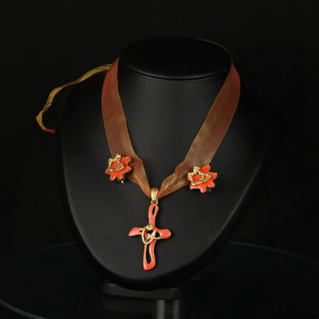 CHRISTIAN LACROIX - ensemble boucles d'oreilles et pendentif