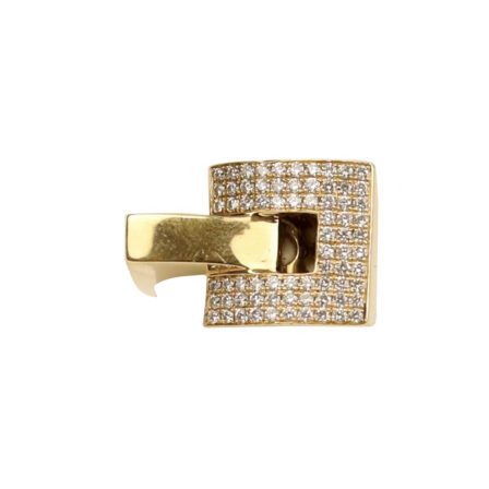 z_ Bague or jaune 18 K pavage diamants "ceinture"