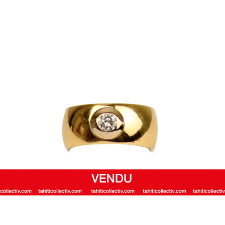 z_ Bague jonc épais avec solitaire diamant