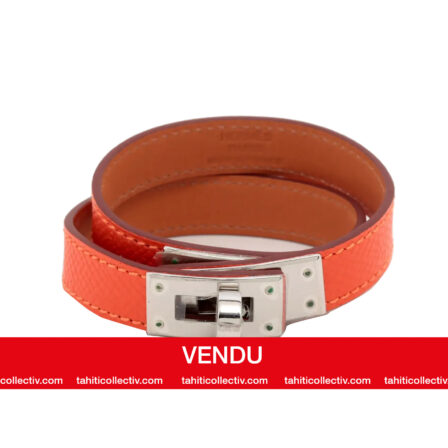 HERMES - Bracelet KELLY double tour orange