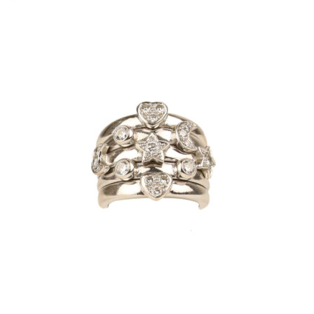 ADLER - Bague sérail en or blanc et diamants
