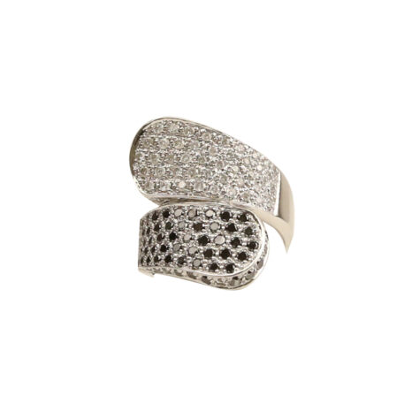 z_ "toi et moi" pavage diamant noir et blanc (env. 2 carats)