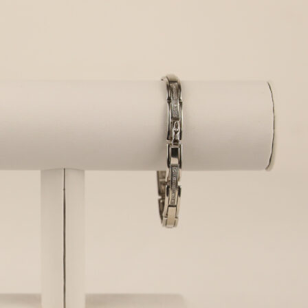 Bracelet à maillons or blanc et diamants