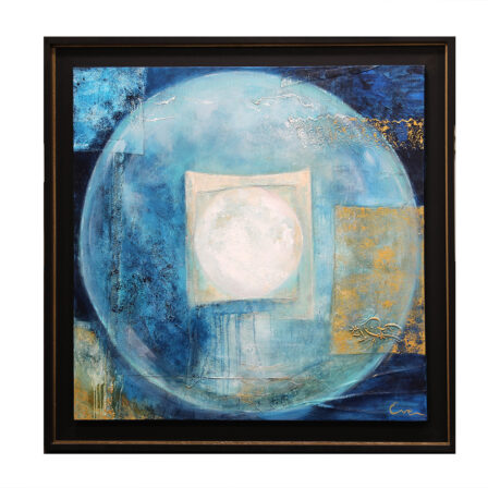 Eve FOUQUET - Huile sur toile grand format signée "Pleine lune"