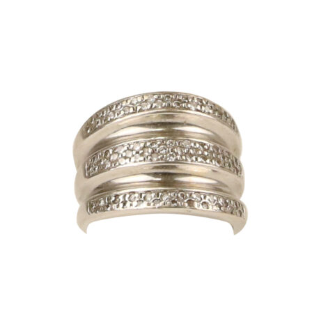 z_ Bague or gris 3 anneaux sertis de diamants