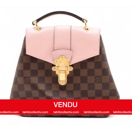 LOUIS VUITTON - Sac CLAPTON Rose cuir et damier ébène