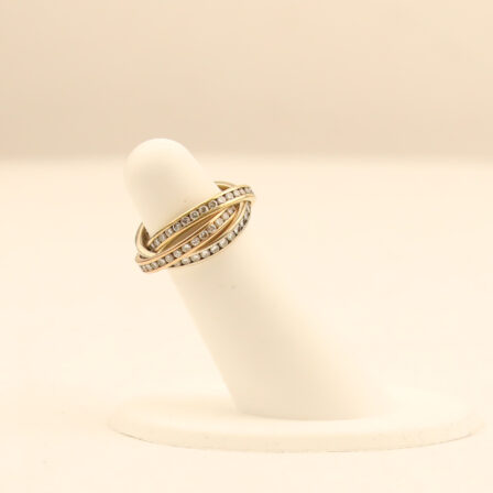 z_Bague inspiration Cartier 3 ors, tour diamants complet