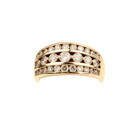 z_Bague cocktail diamants (2 carats) or jaune 10 K