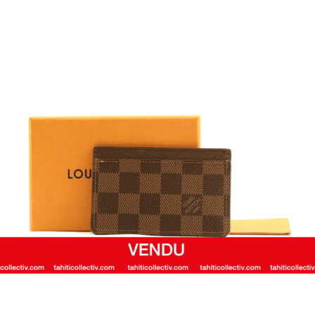 LOUIS VUITTON - Porte carte damier ébène