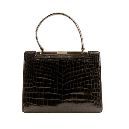 GUCCI - Sac à main vintage crocodile noir