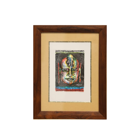 Ladislas KIJNO - Papier froissé signé et dédicacé "Tête de Boudha"