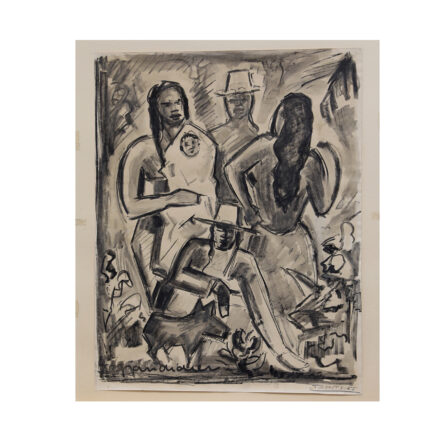 René GRANDIDIER - Gouache sur papier signée et datée 1965