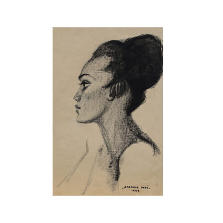 Amandine DORE - Fusain sur papier signé et daté 1945