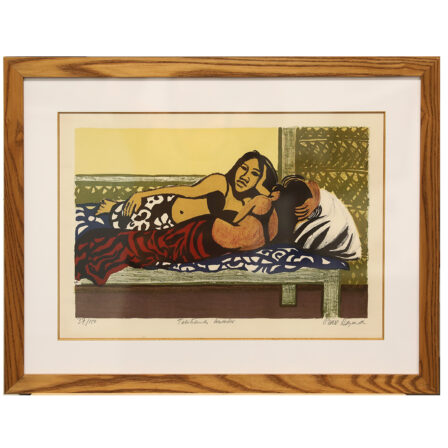 Peter HEYMAN - Litho. 37/150, signée "Tahitiennes couchées"