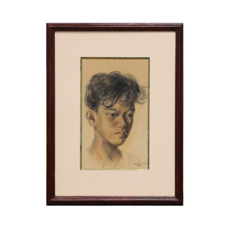 Edward M DAIRE - Portrait d'un jeune garçon Tahitien vers 1920