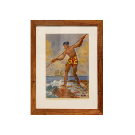 Henri DUMIEN - "Pêche sur le récif", signée et datée 1943