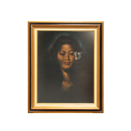 Edgar William LEETEG – Peinture sur velours noir signée