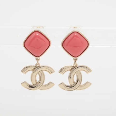 CHANEL - boucles d'oreilles pendantes roses