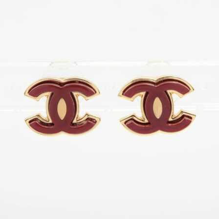 CHANEL - Boucles d'oreilles CC rouge