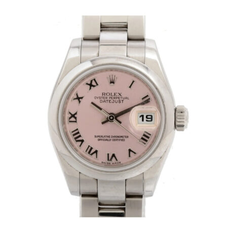 ROLEX - Lady-Datejust, acier et cadran rose.